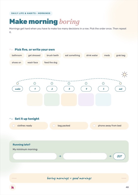 Worksheet: Make morning boring