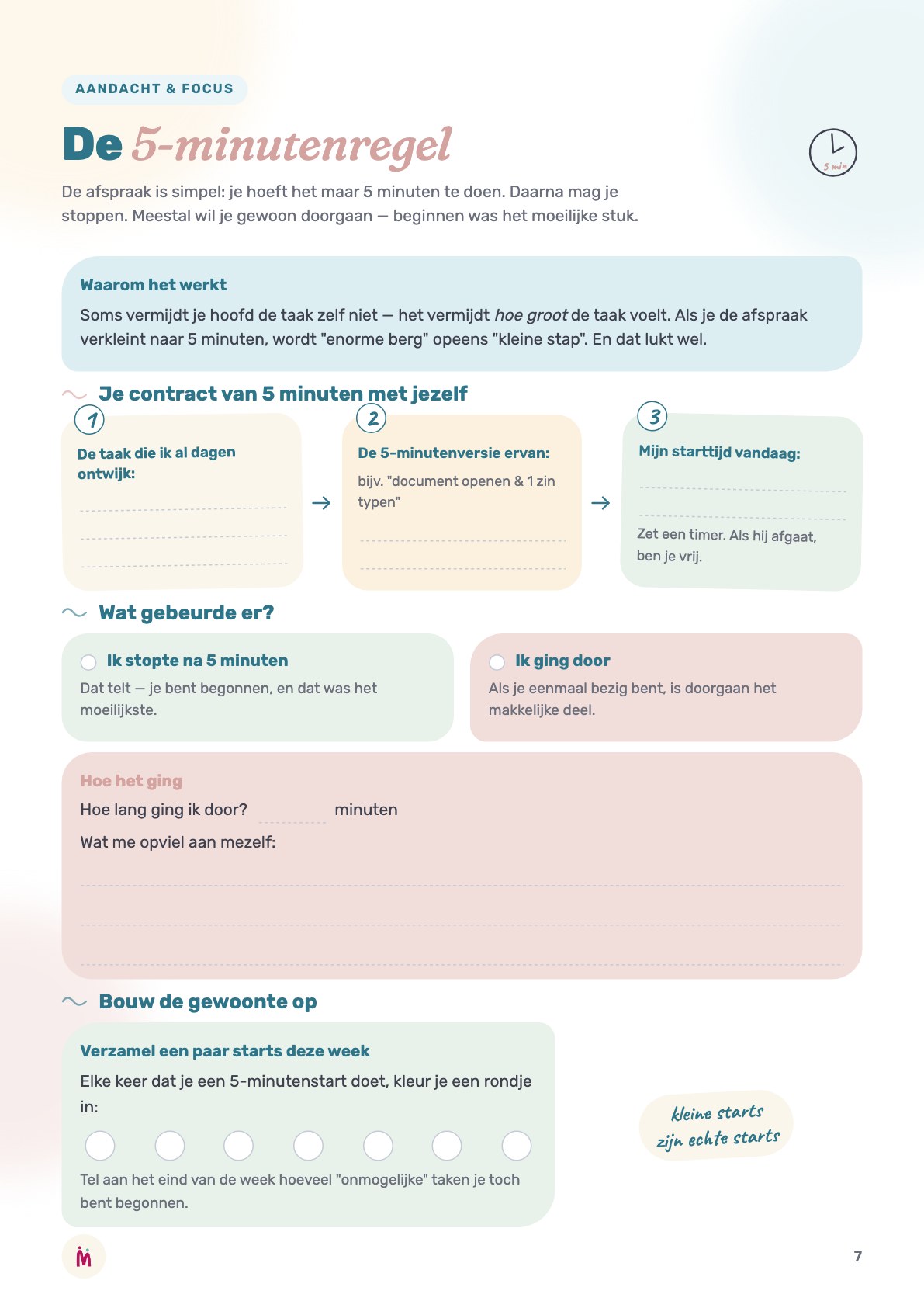 Werkblad: De 5-minutenregel
