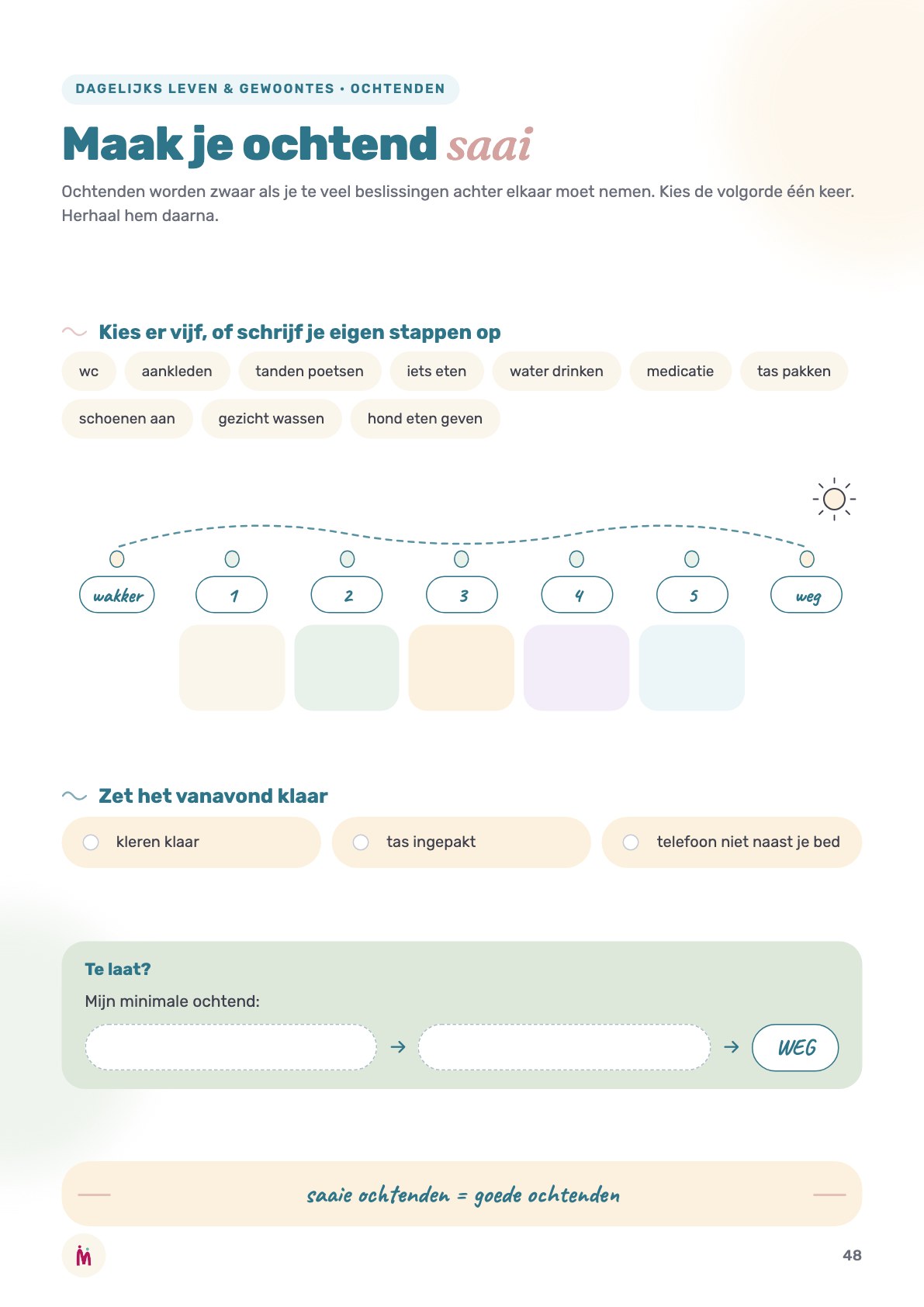 Werkblad: Maak je ochtend saai
