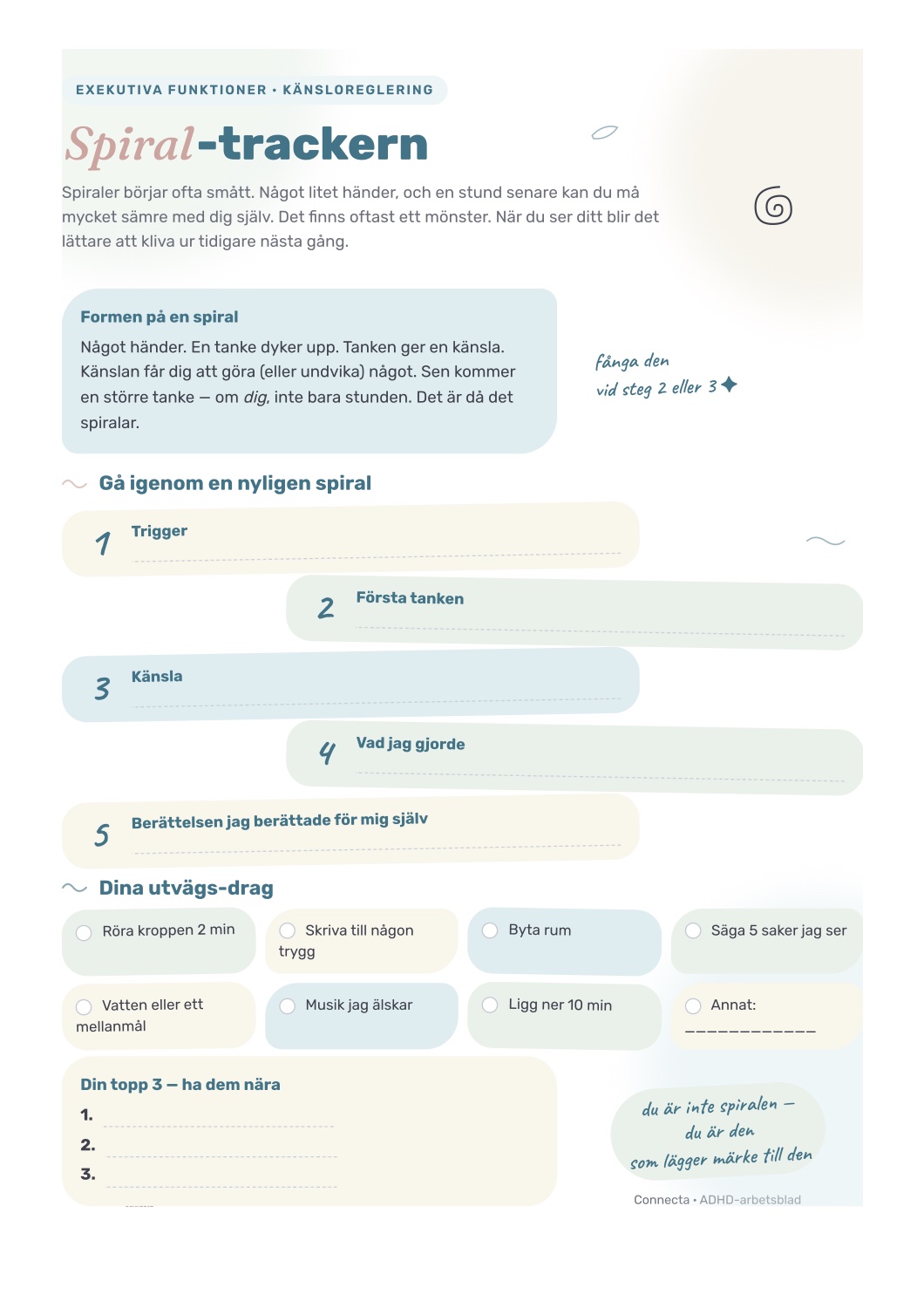 Förhandsvisning: arbetsblad Spiraltracker