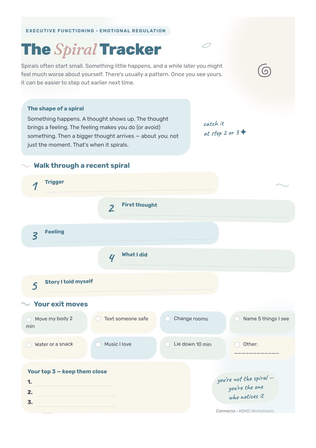Spiral Tracker worksheet preview