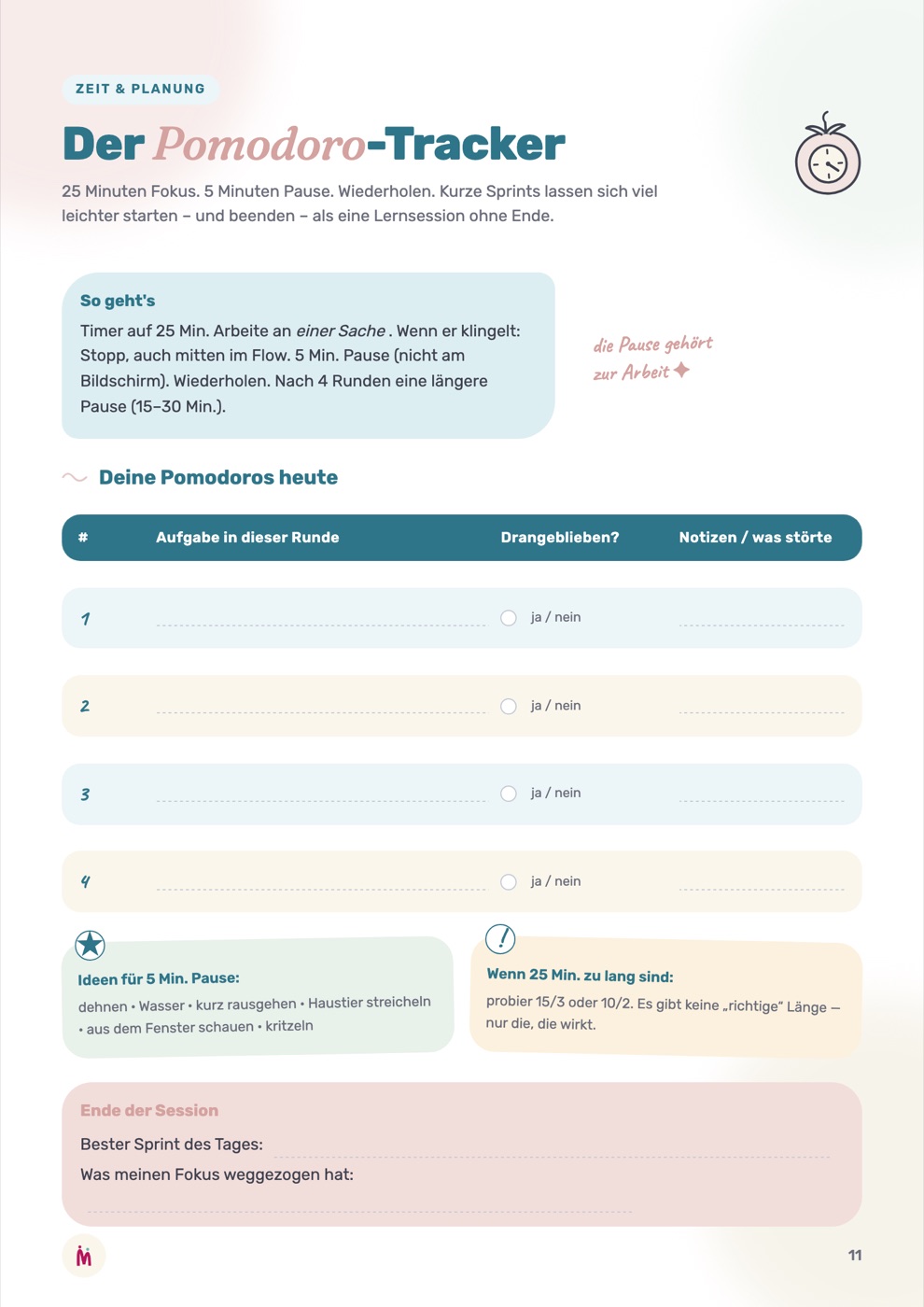 Der Pomodoro-Tracker