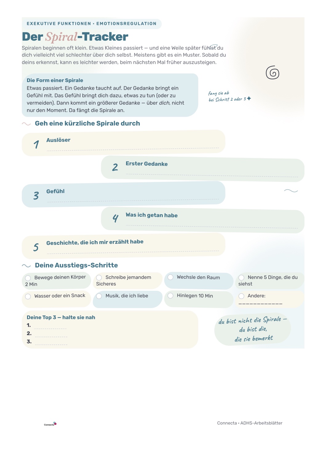 Vorschau: Spiral-Tracker Arbeitsblatt