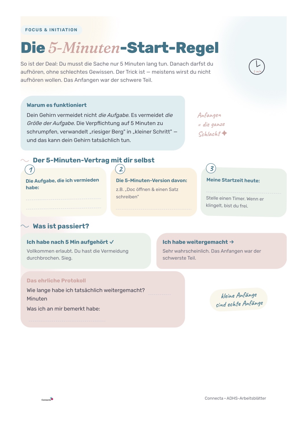 Vorschau: 5-Minuten-Start Arbeitsblatt