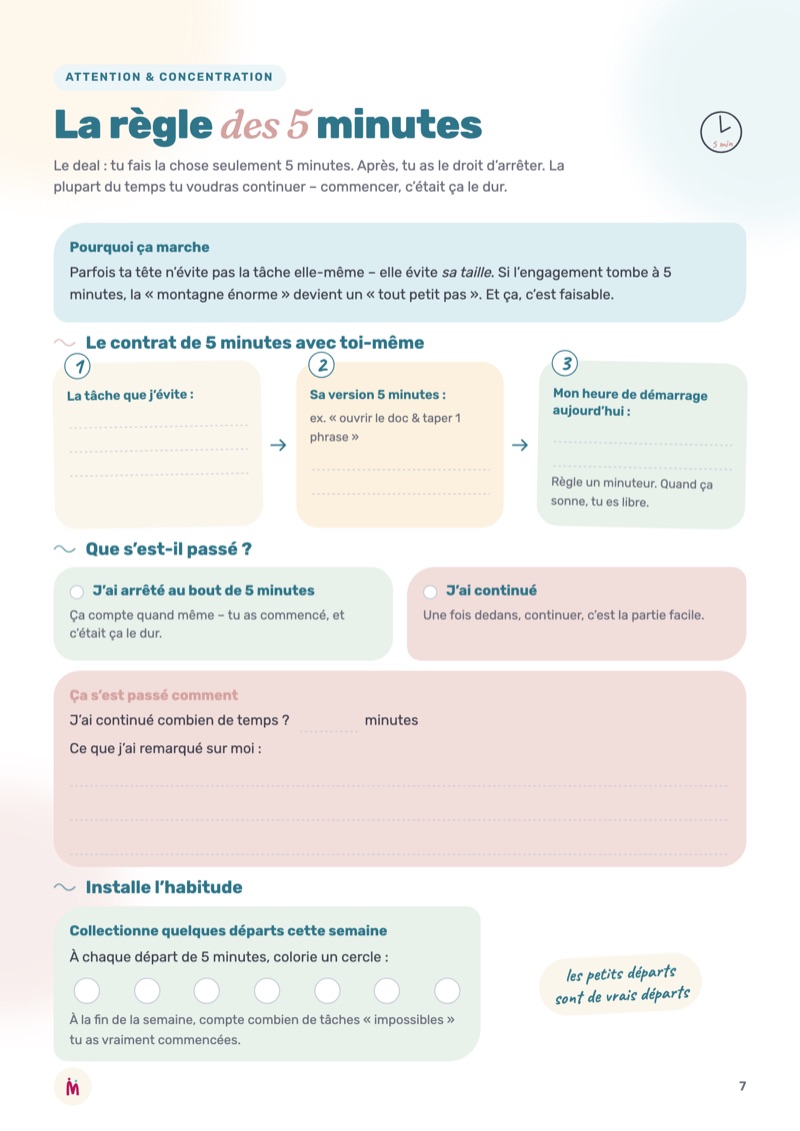 La règle des 5 minutes
