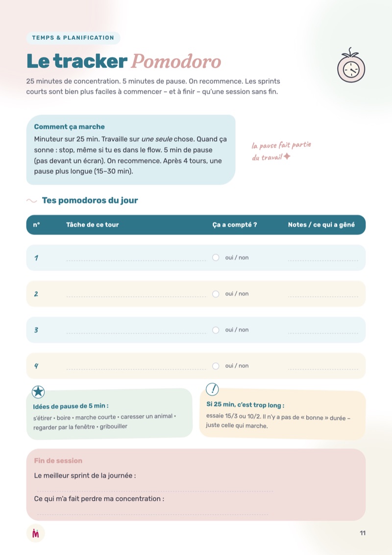 Le tracker Pomodoro